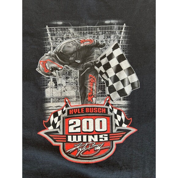 Rowdy Kyle Busch #8 200 wins NASCAR T-Shirt size large - Picture 2 of 2